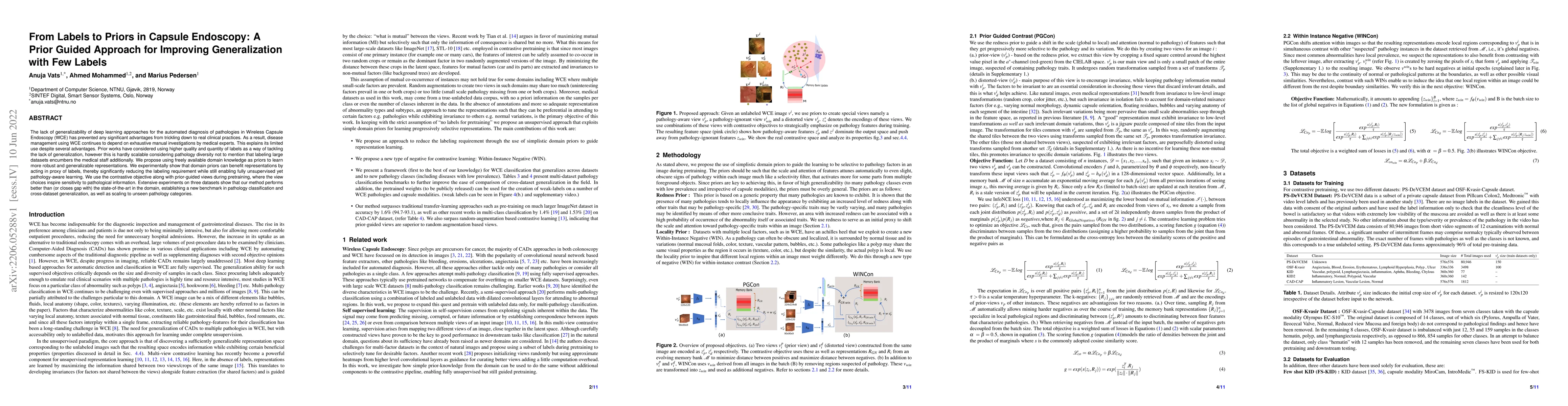 Thumbnail for From Labels to Priors in Capsule Endoscopy: A Prior Guided Approach for
  Improving Generalization with Few Labels