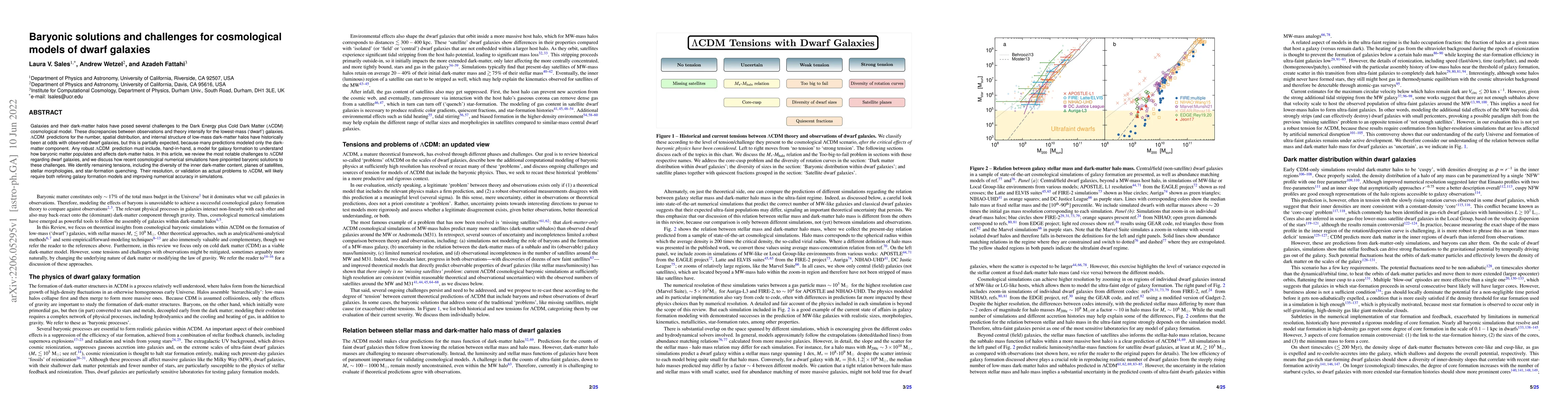Thumbnail for Baryonic solutions and challenges for cosmological models of dwarf
  galaxies