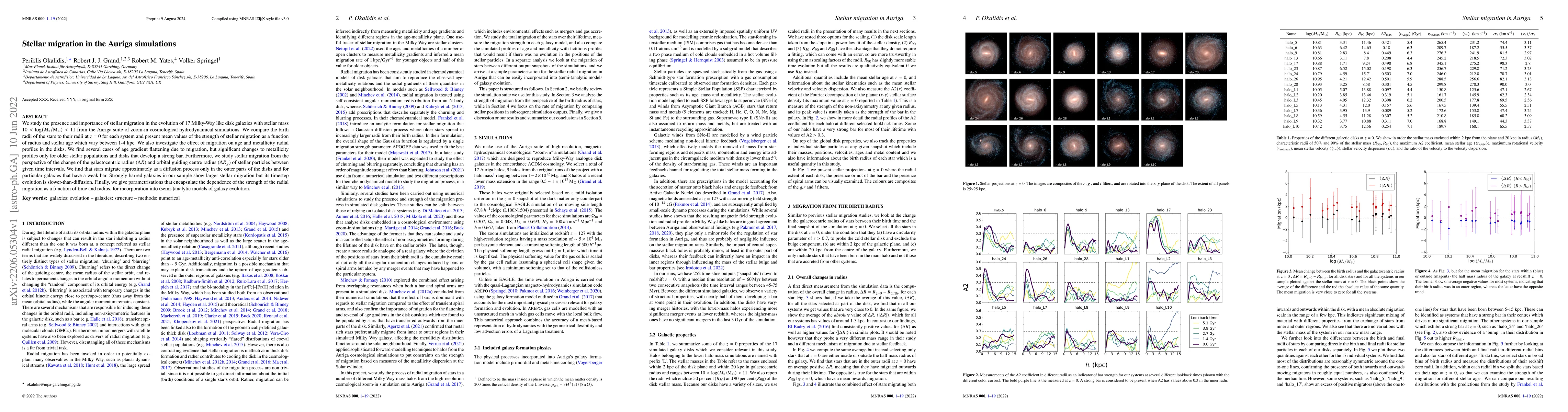 Thumbnail for Stellar migration in the Auriga simulations