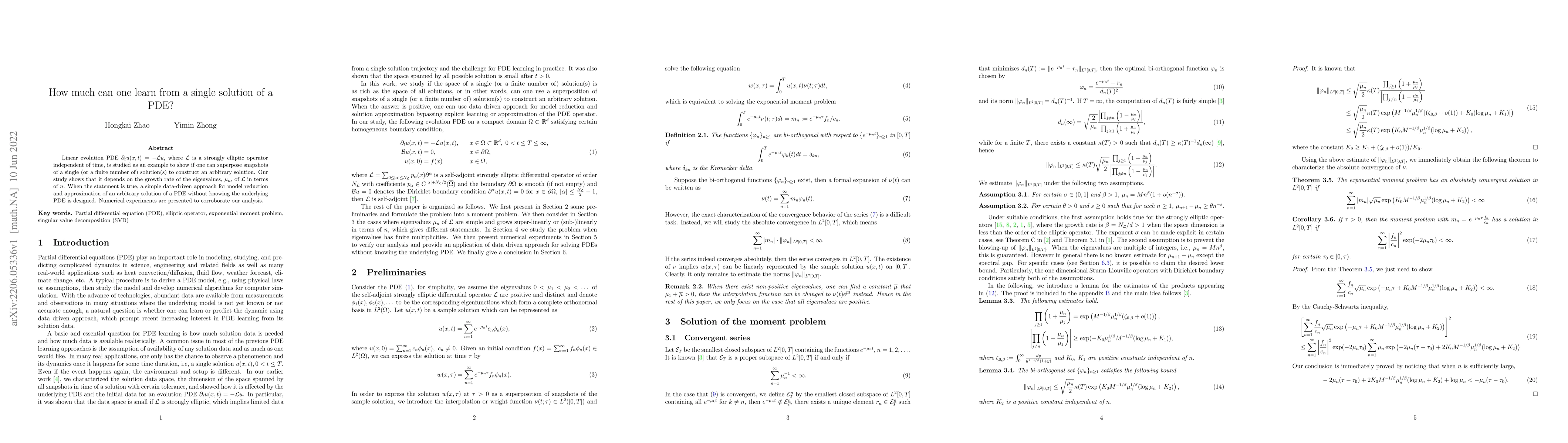 Thumbnail for How much can one learn from a single solution of a PDE?