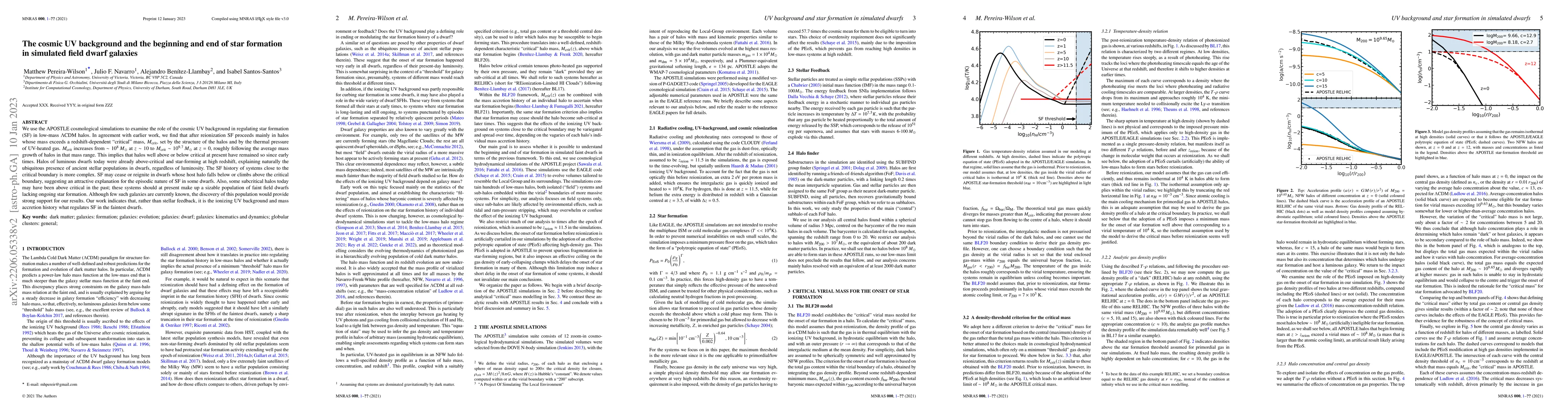 Thumbnail for The cosmic UV background and the beginning and end of star formation in
  simulated field dwarf galaxies
