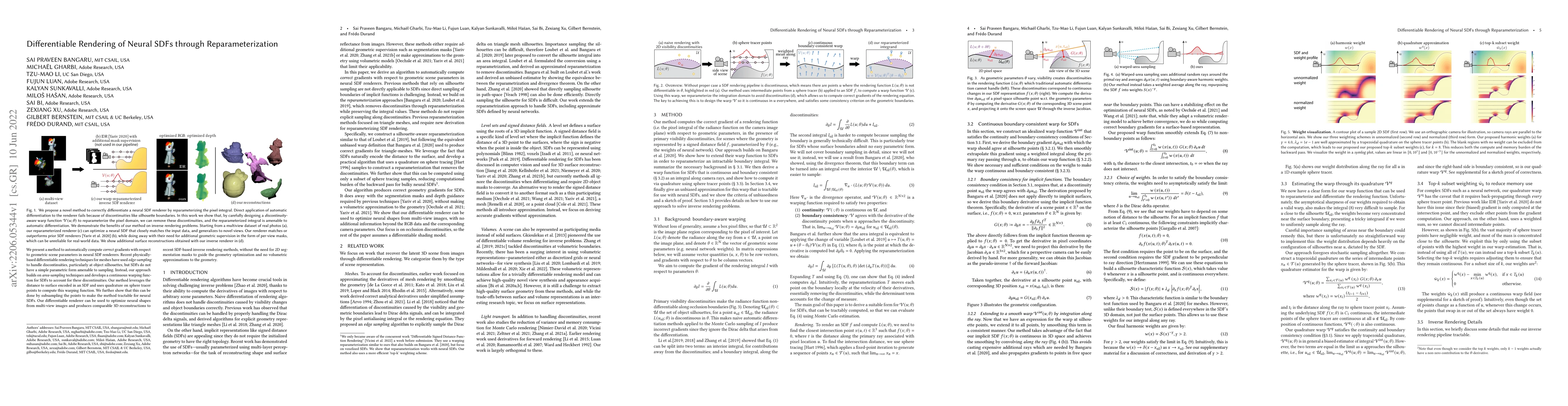 Thumbnail for Differentiable Rendering of Neural SDFs through Reparameterization