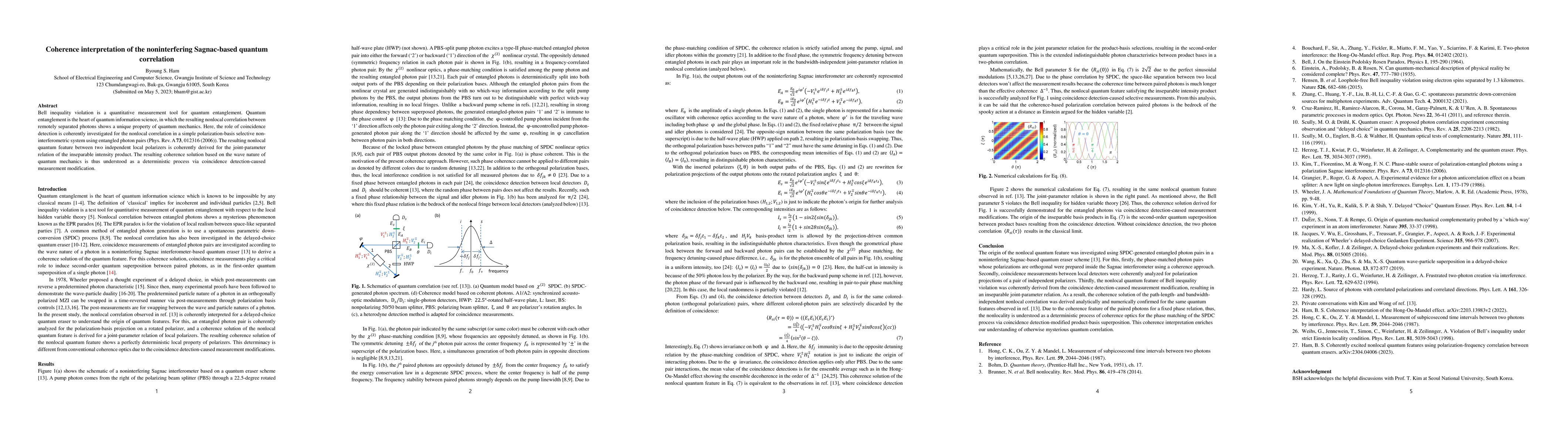 Thumbnail for Coherence interpretation of the noninterfering Sagnac-based quantum
  correlation