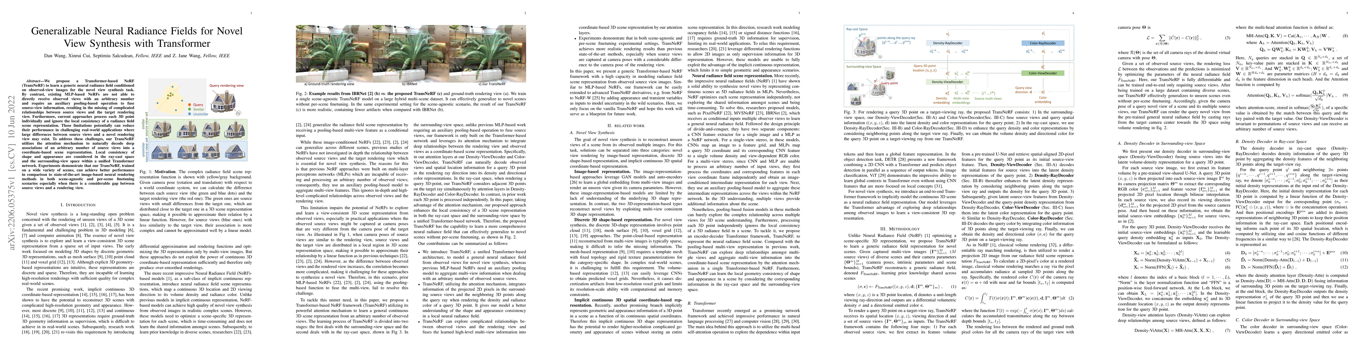 Thumbnail for Generalizable Neural Radiance Fields for Novel View Synthesis with
  Transformer