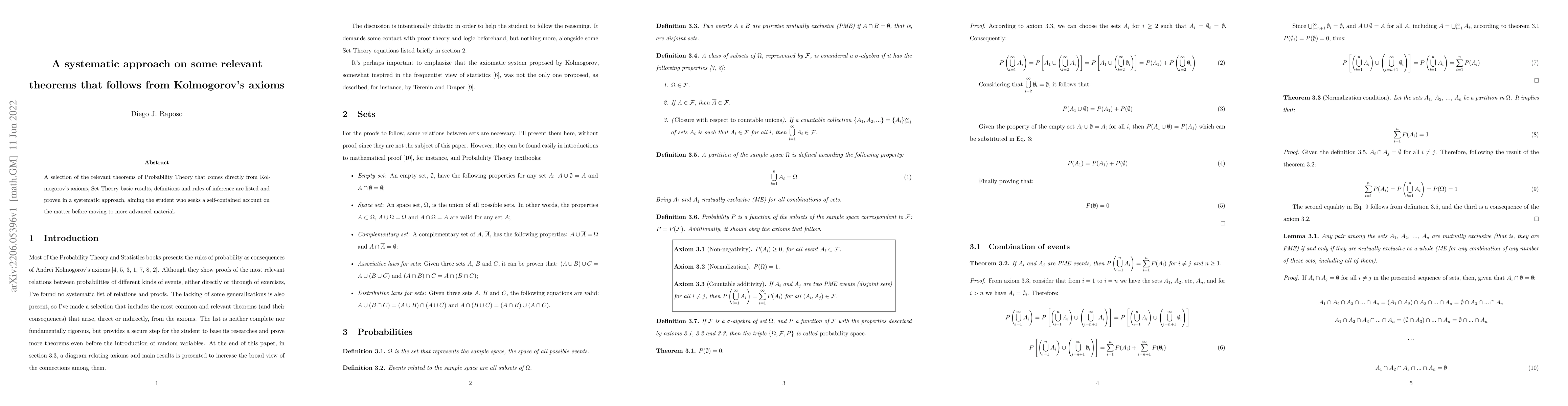Thumbnail for A systematic approach on some relevant theorems that follows from
  Kolmogorov's axioms
