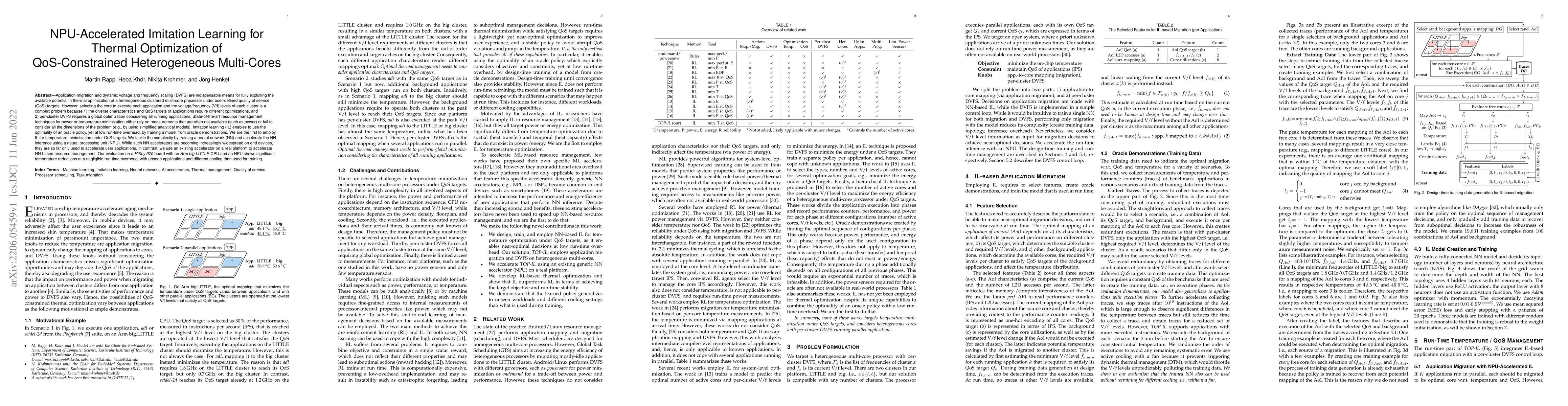 Thumbnail for NPU-Accelerated Imitation Learning for Thermal Optimization of
  QoS-Constrained Heterogeneous Multi-Cores