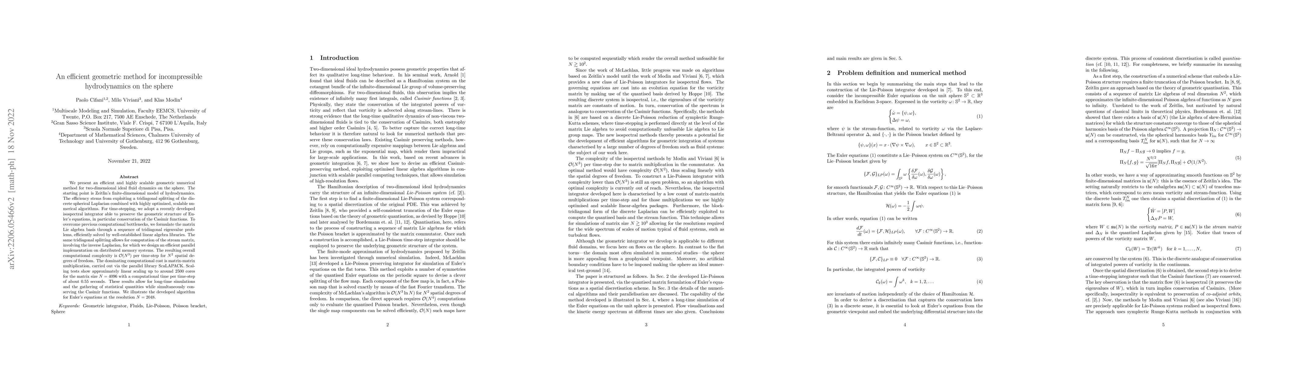 Thumbnail for An efficient geometric method for incompressible hydrodynamics on the
  sphere