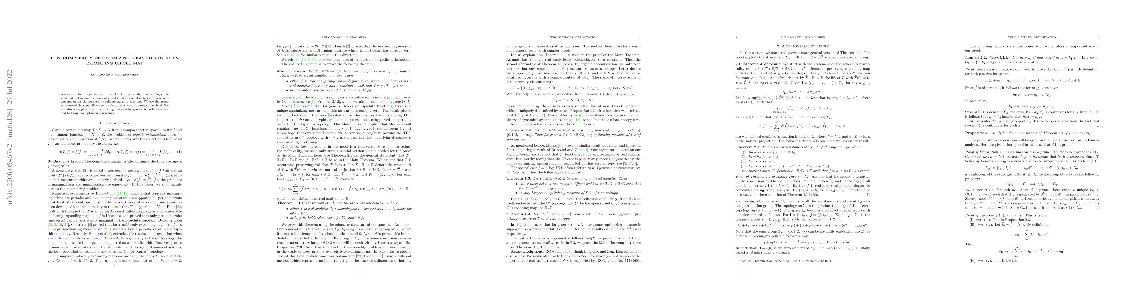 Thumbnail for Low complexity of optimizing measures over an expanding circle map