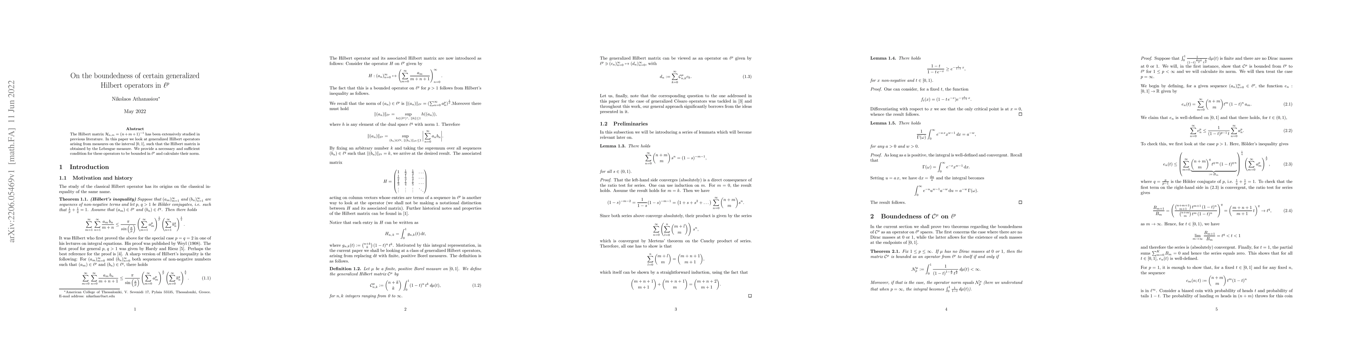 Thumbnail for On the boundedness of certain generalized Hilbert operators in $\ell^p$