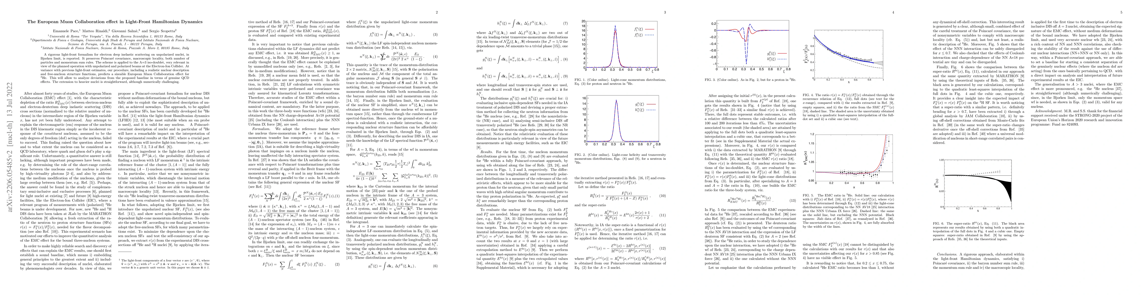 Thumbnail for The European Muon Collaboration effect in Light-Front Hamiltonian
  Dynamics