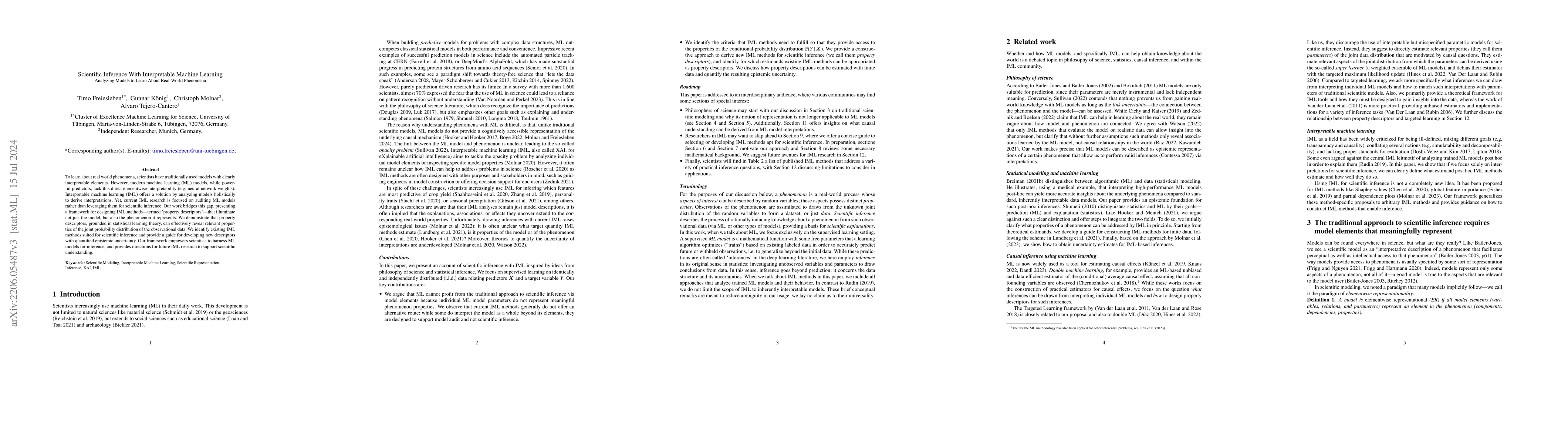 Thumbnail for Scientific Inference With Interpretable Machine Learning: Analyzing
  Models to Learn About Real-World Phenomena