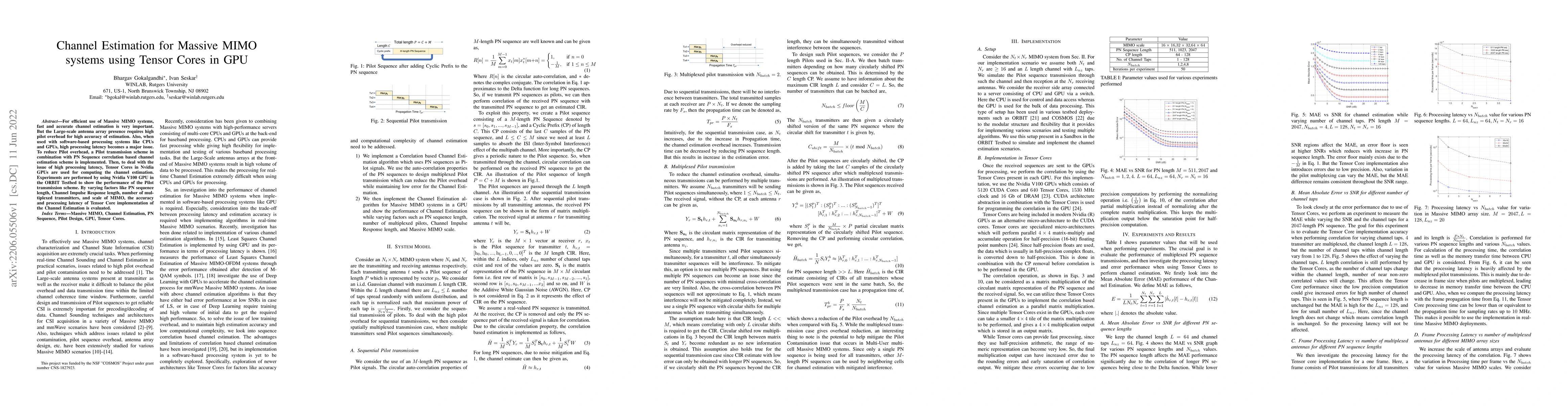 Thumbnail for Channel Estimation for Massive MIMO systems using Tensor Cores in GPU