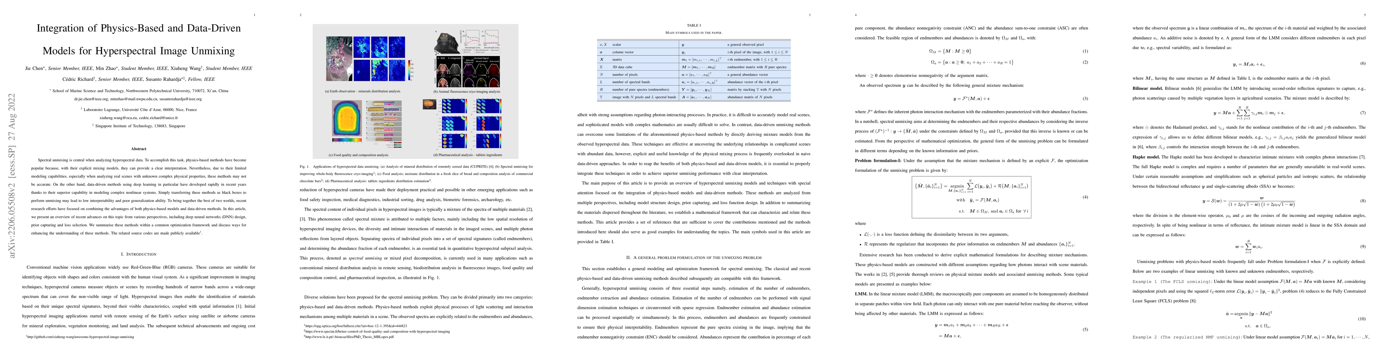 Thumbnail for Integration of Physics-Based and Data-Driven Models for Hyperspectral
  Image Unmixing