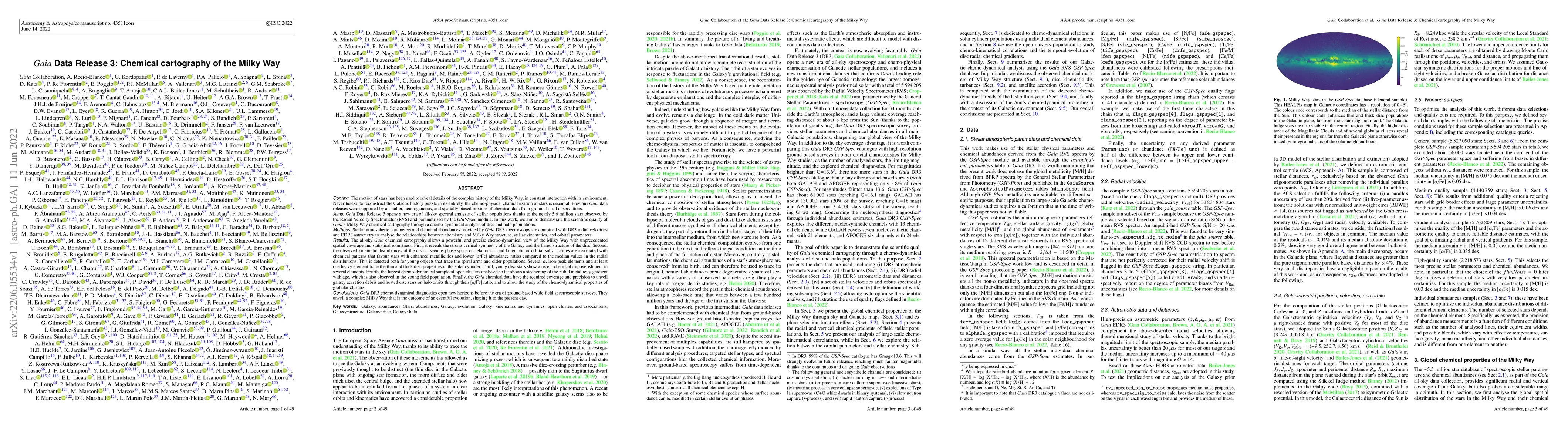 Thumbnail for Gaia Data Release 3: Chemical cartography of the Milky Way
