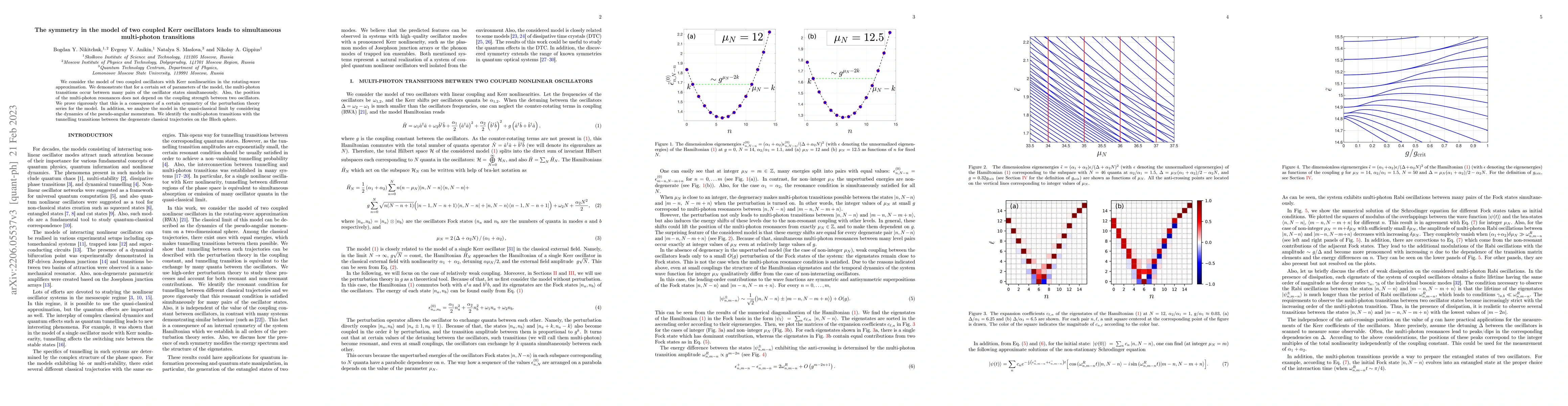 Thumbnail for The symmetry in the model of two coupled Kerr oscillators leads to
  simultaneous multi-photon transitions