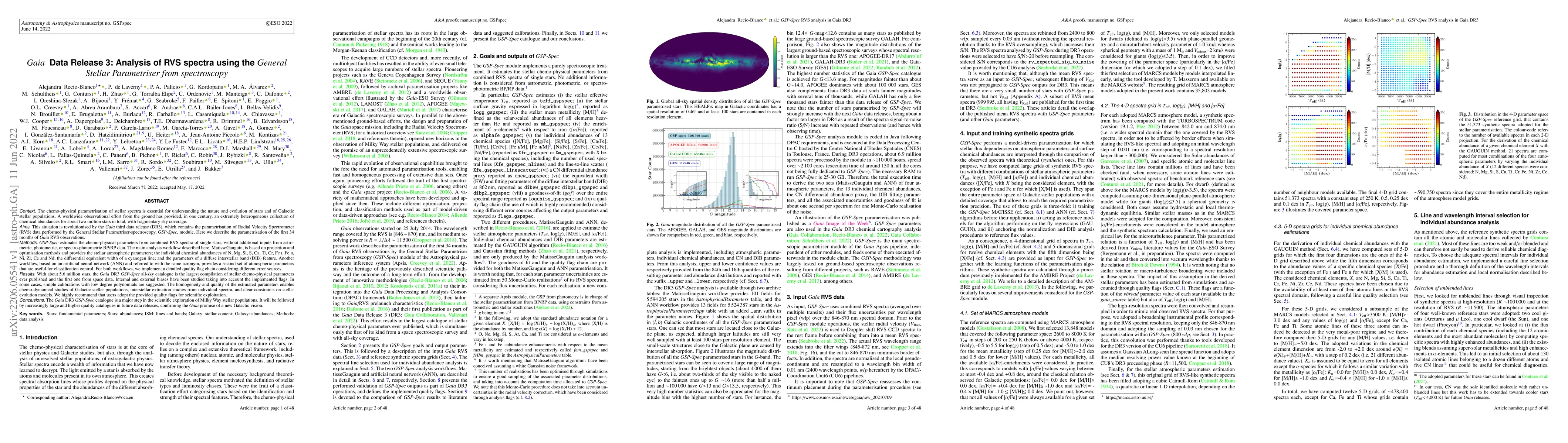 Thumbnail for Gaia Data Release 3: Analysis of RVS spectra using the General Stellar
  Parametriser from spectroscopy