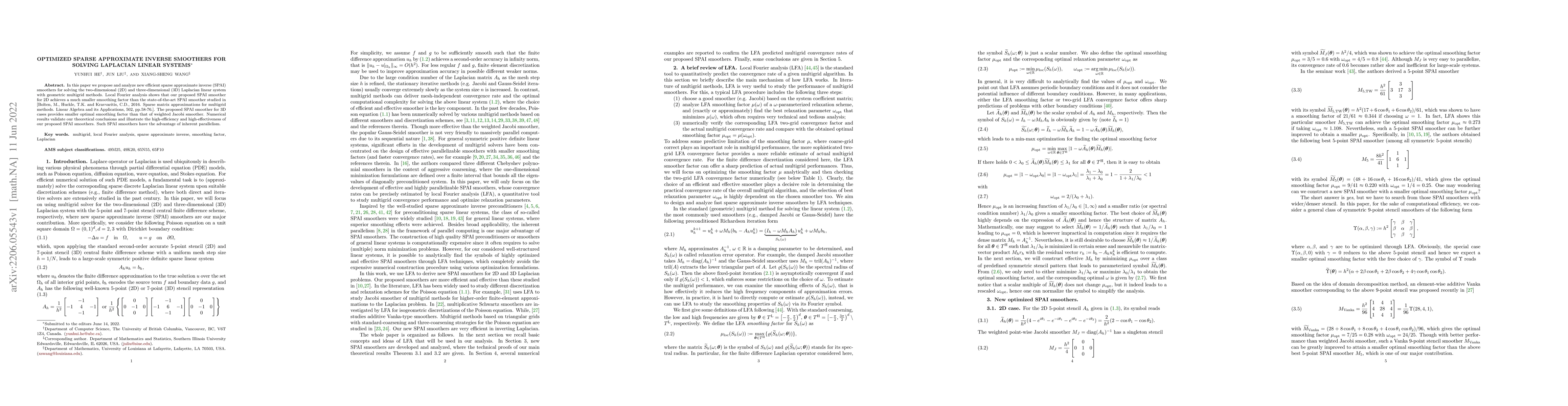 Thumbnail for Optimized sparse approximate inverse smoothers for solving Laplacian
  linear systems