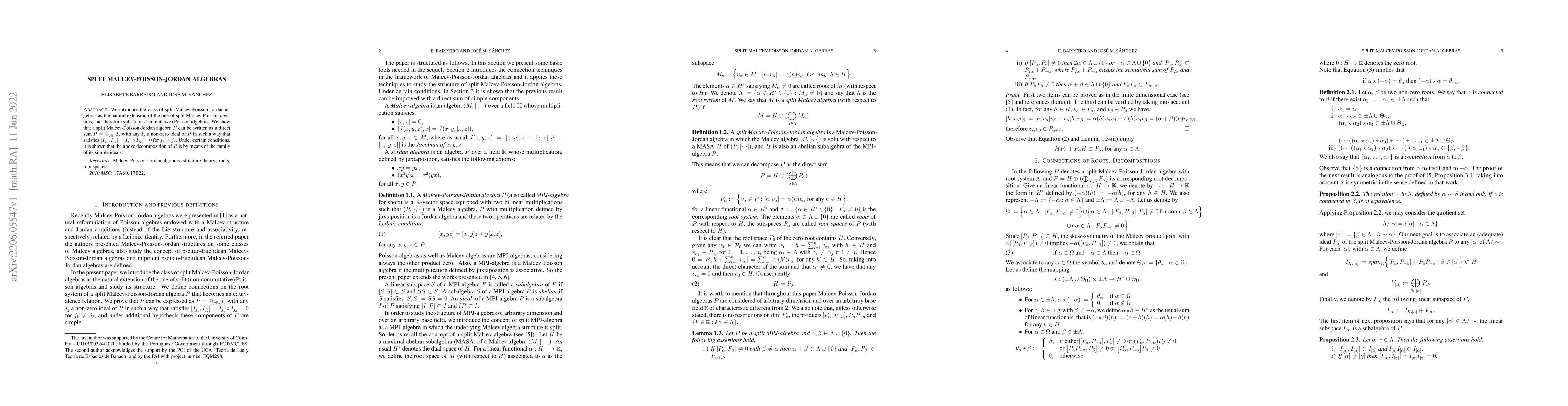 Thumbnail for Split Malcev-Poisson-Jordan algebras