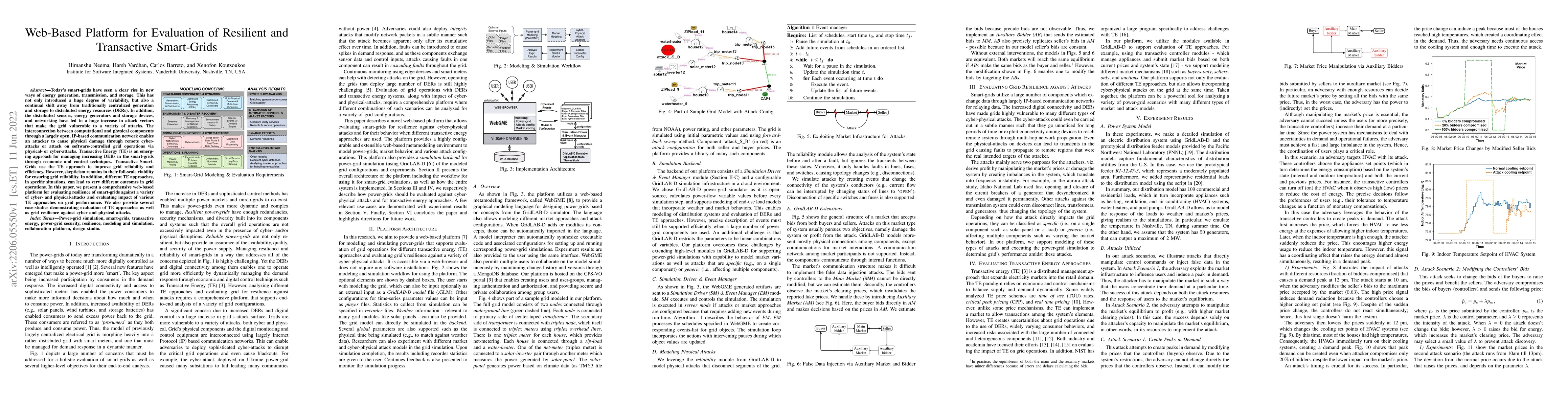 Thumbnail for Web-Based Platform for Evaluation of Resilient and Transactive
  Smart-Grids