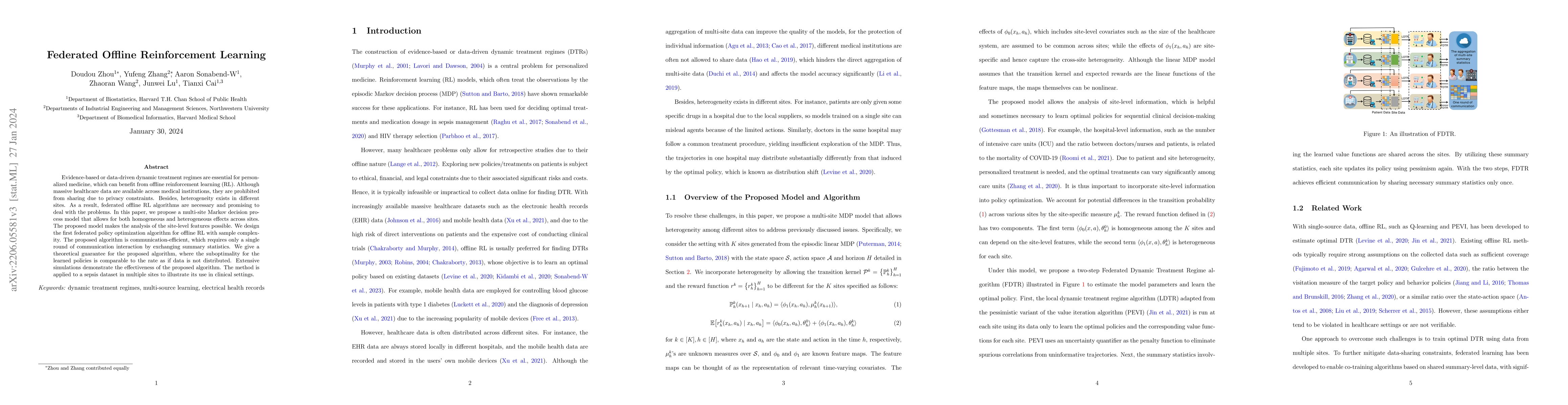 Thumbnail for Federated Offline Reinforcement Learning