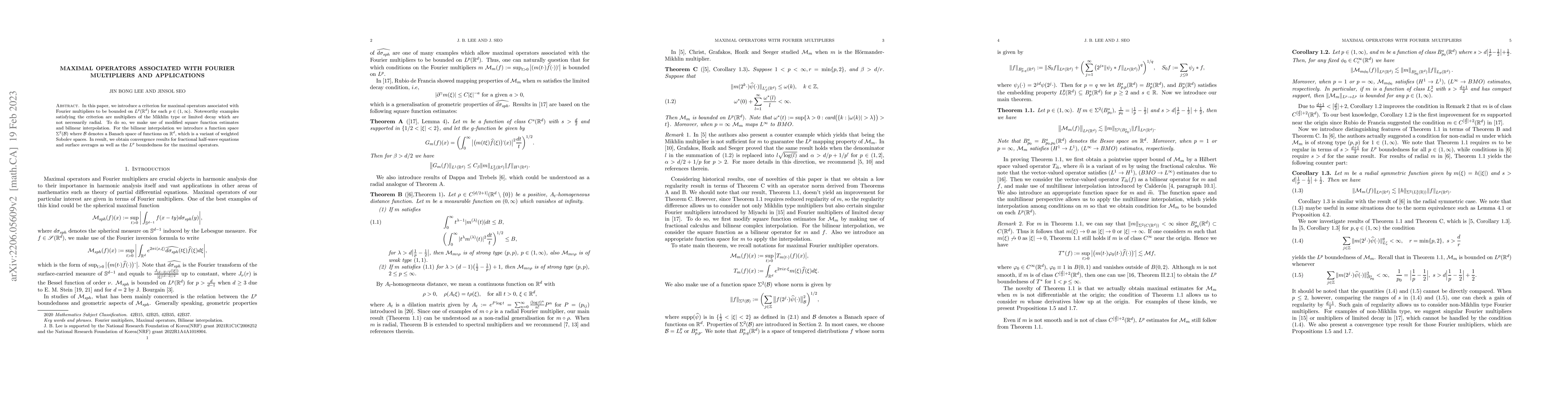 Thumbnail for Maximal operators associated with Fourier multipliers and applications