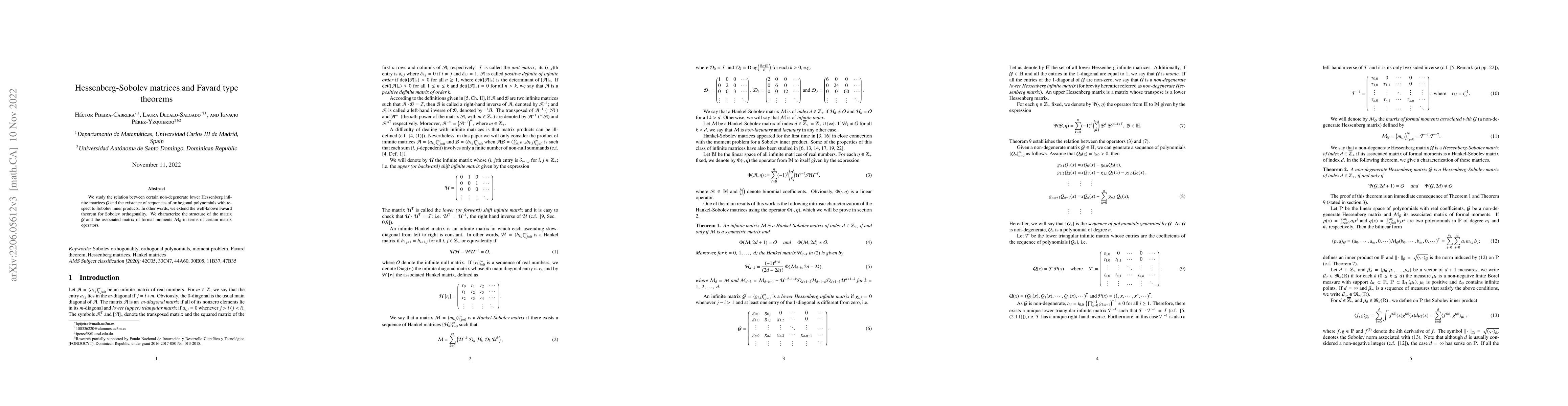 Thumbnail for Hessenberg-Sobolev Matrices and Favard type theorems