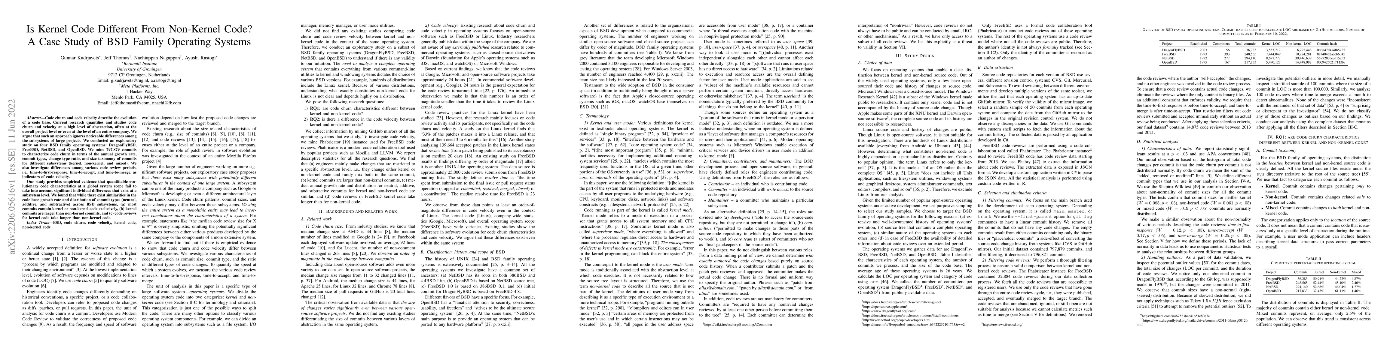 Thumbnail for Is Kernel Code Different From Non-Kernel Code? A Case Study of BSD
  Family Operating Systems