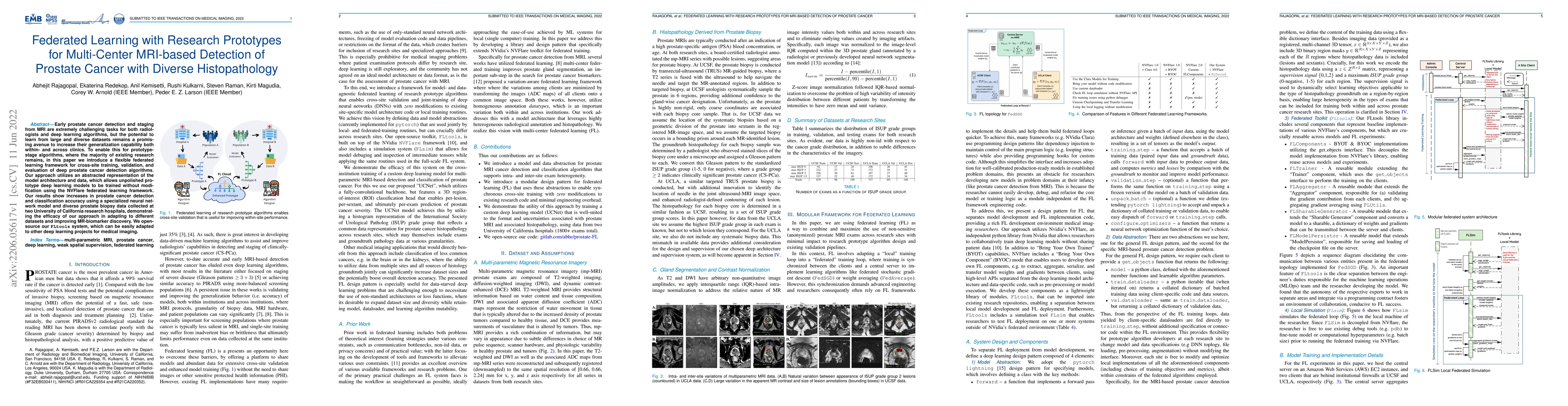 Thumbnail for Federated Learning with Research Prototypes for Multi-Center MRI-based
  Detection of Prostate Cancer with Diverse Histopathology