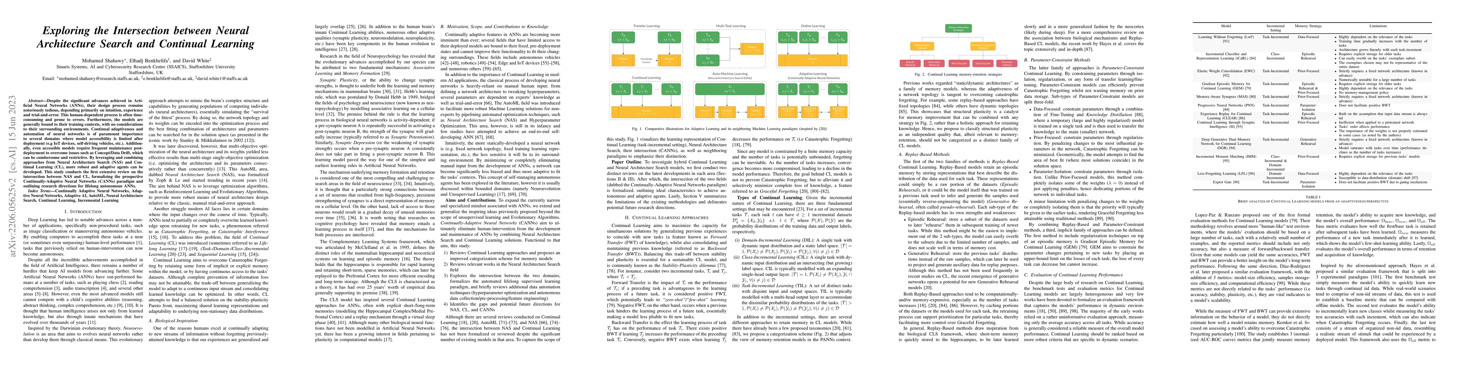 Thumbnail for Exploring the Intersection between Neural Architecture Search and
  Continual Learning
