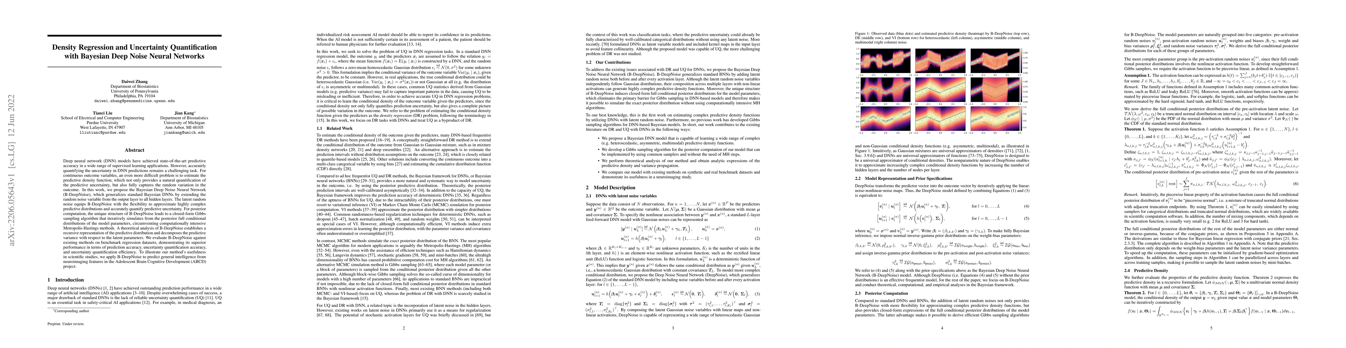 Thumbnail for Density Regression and Uncertainty Quantification with Bayesian Deep
  Noise Neural Networks