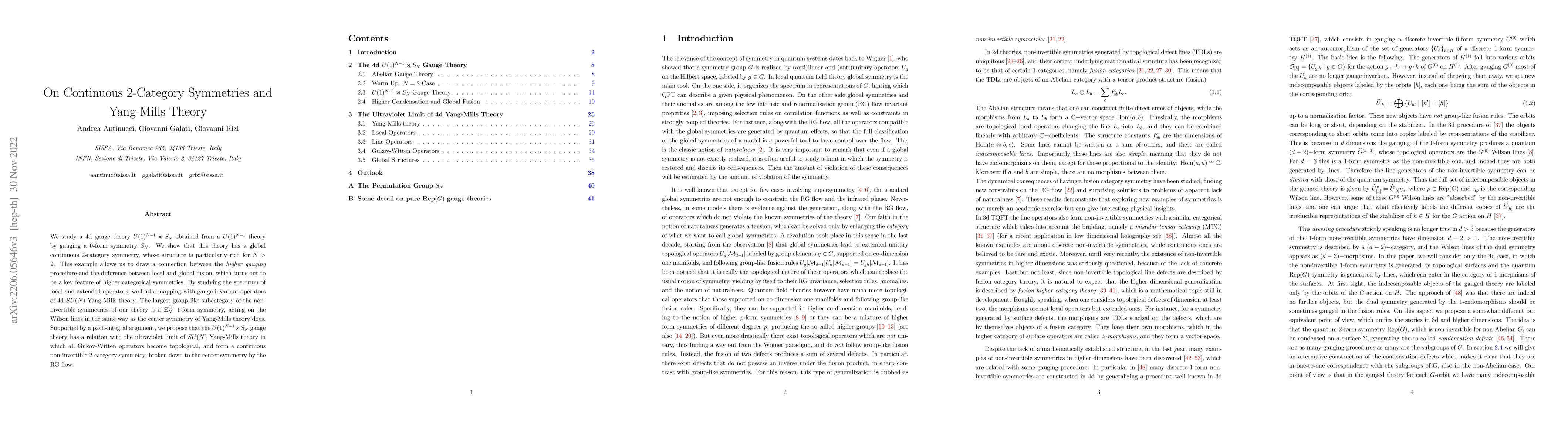 Thumbnail for On Continuous 2-Category Symmetries and Yang-Mills Theory