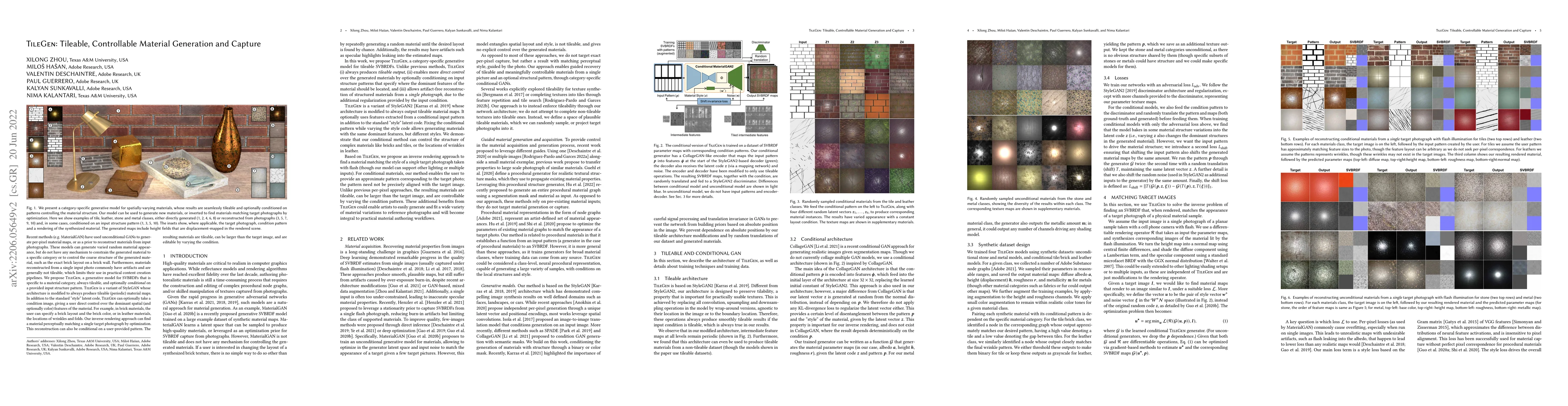 Thumbnail for TileGen: Tileable, Controllable Material Generation and Capture