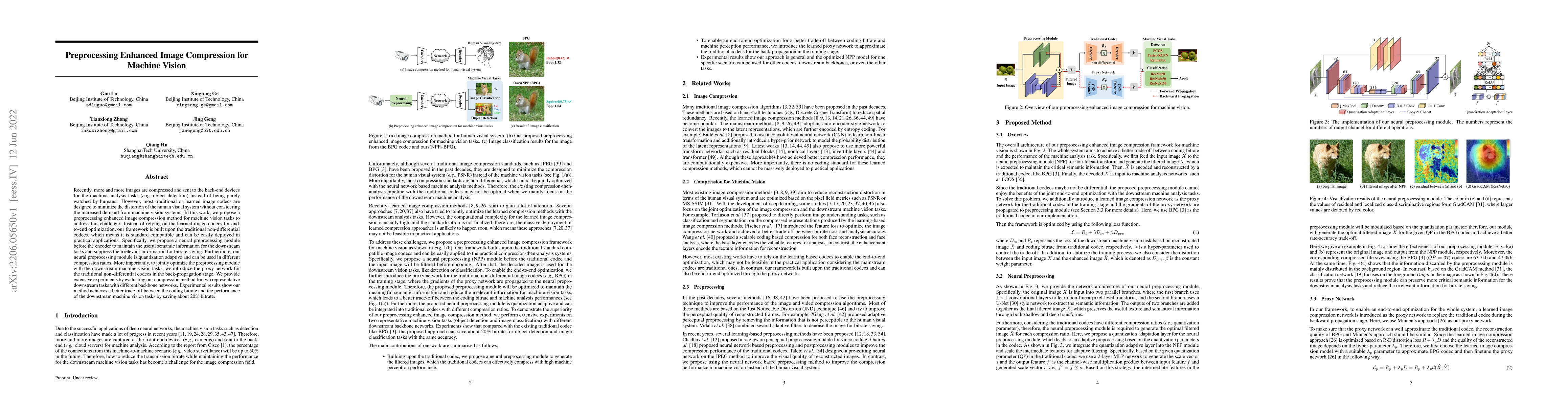 Thumbnail for Preprocessing Enhanced Image Compression for Machine Vision