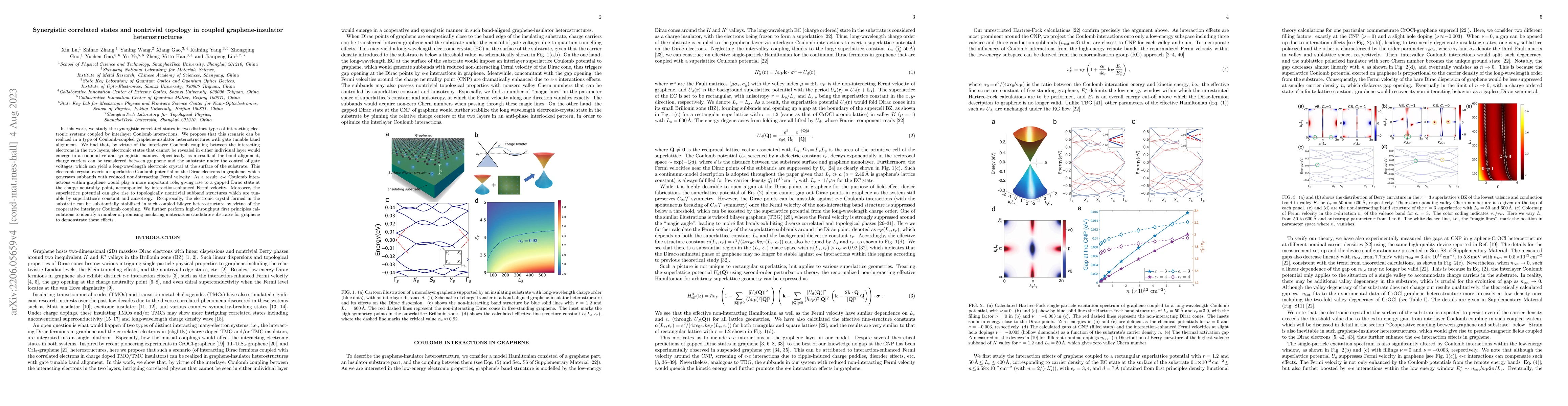 Thumbnail for Synergistic correlated states and nontrivial topology in coupled
  graphene-insulator heterostructures