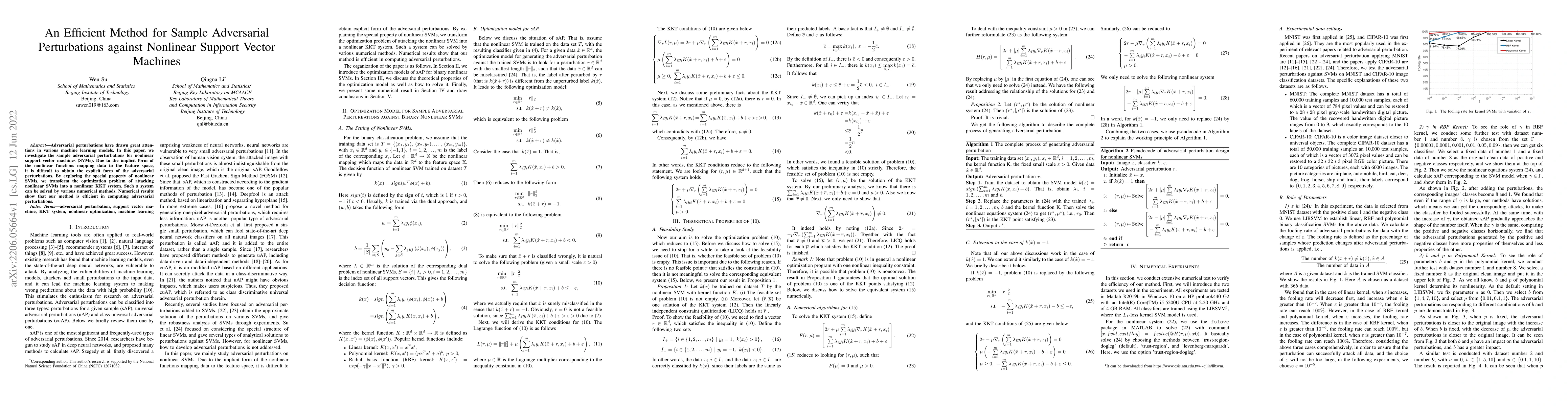 Thumbnail for An Efficient Method for Sample Adversarial Perturbations against
  Nonlinear Support Vector Machines