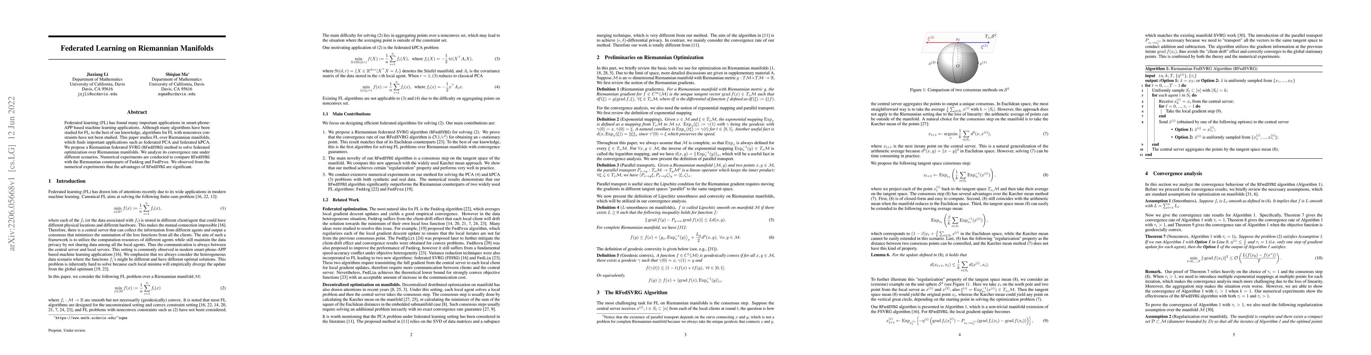 Thumbnail for Federated Learning on Riemannian Manifolds