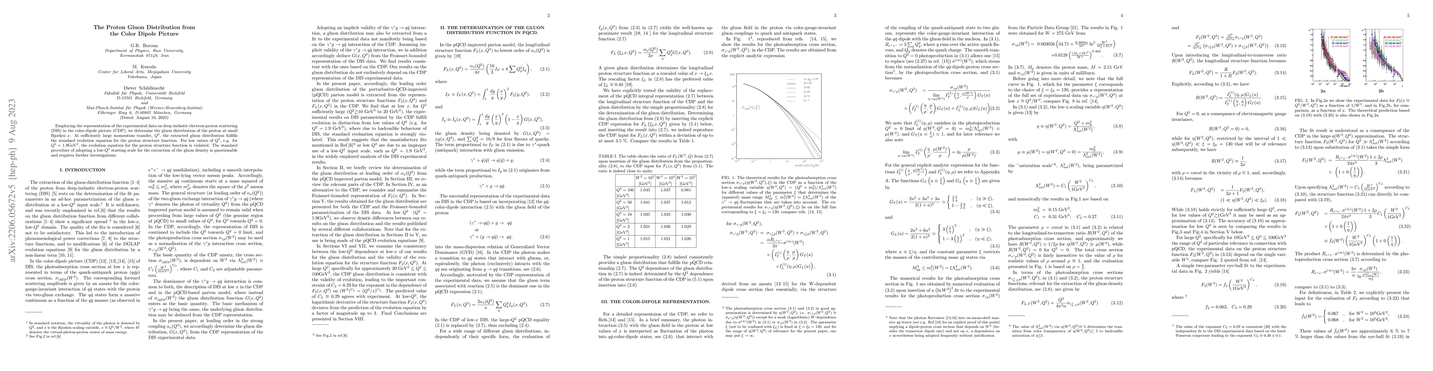 Thumbnail for The Proton Gluon Distribution from the Color Dipole Picture
