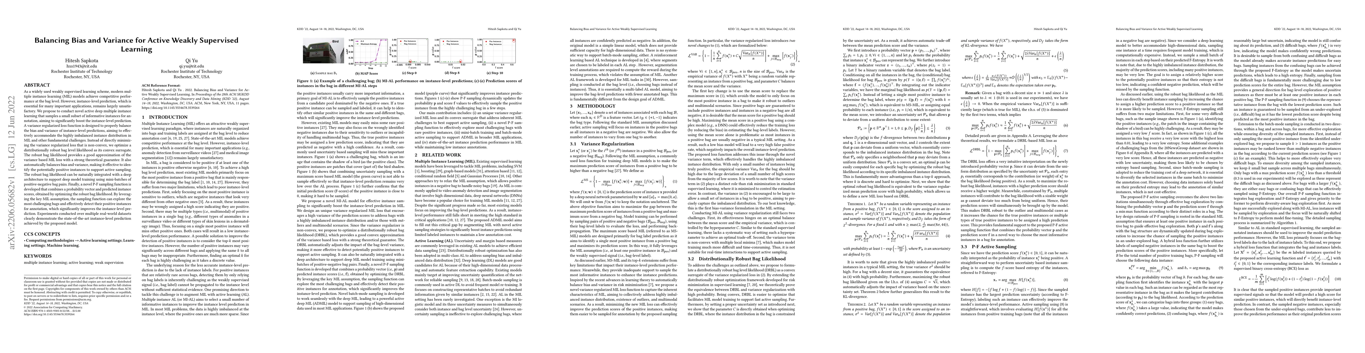 Thumbnail for Balancing Bias and Variance for Active Weakly Supervised Learning