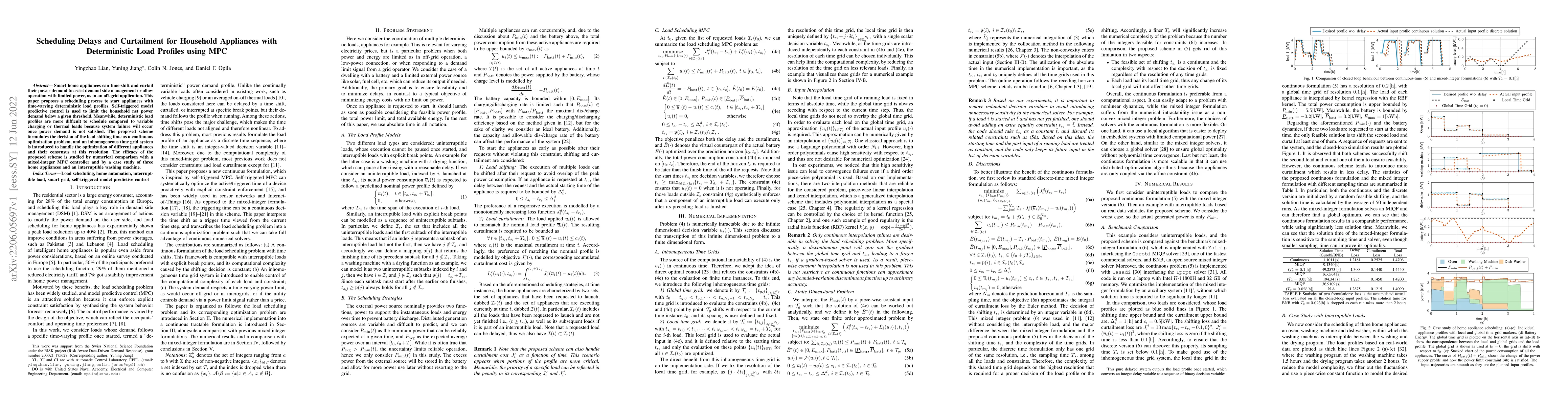 Thumbnail for Scheduling Delays and Curtailment for Household Appliances with
  Deterministic Load Profiles using MPC