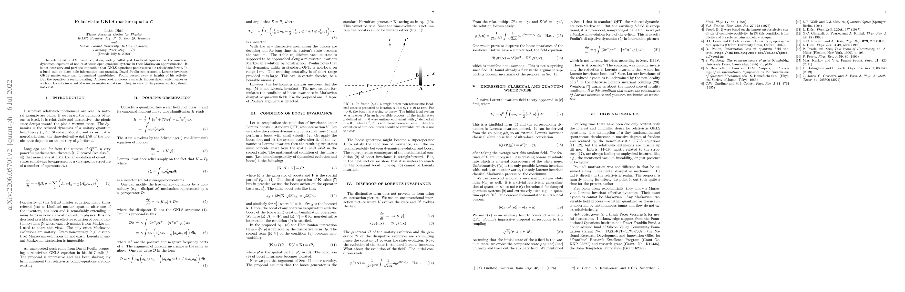Thumbnail for Relativistic GKLS master equation?