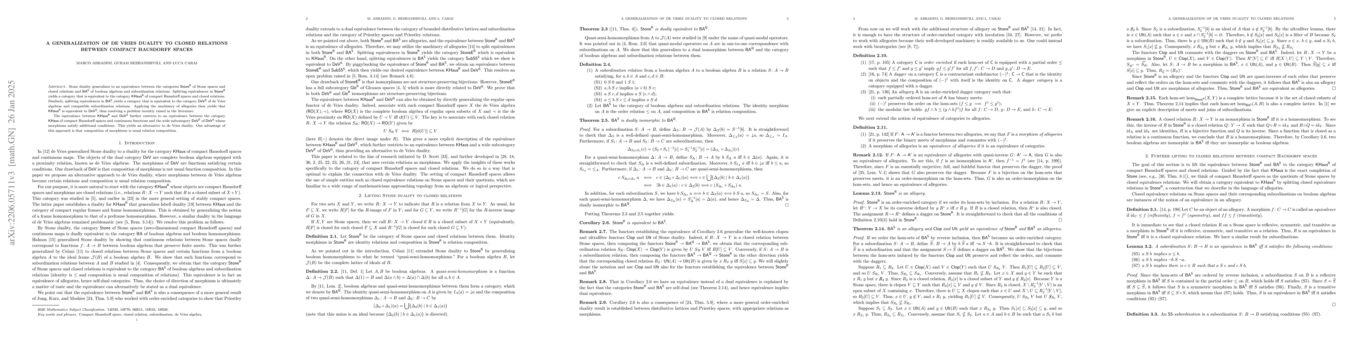 Thumbnail for A generalization of de Vries duality to closed relations between compact
  Hausdorff spaces