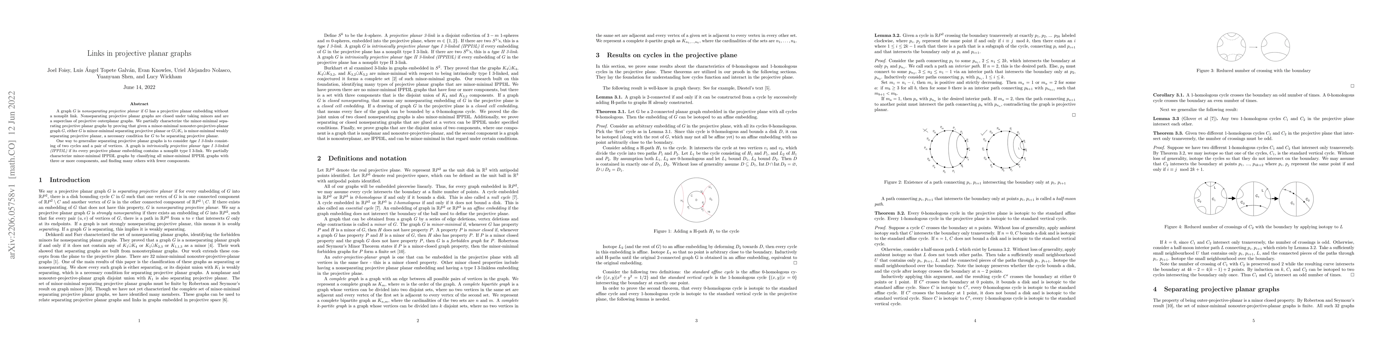 Thumbnail for Links in projective planar graphs