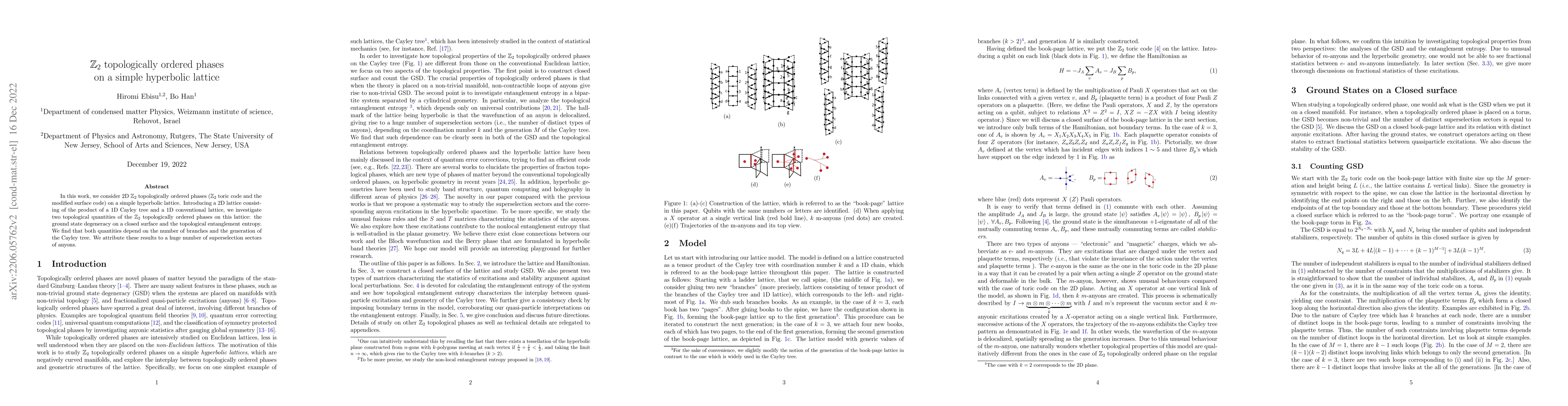 Thumbnail for $\mathbb{Z}_2$ topologically ordered phases on a simple hyperbolic
  lattice