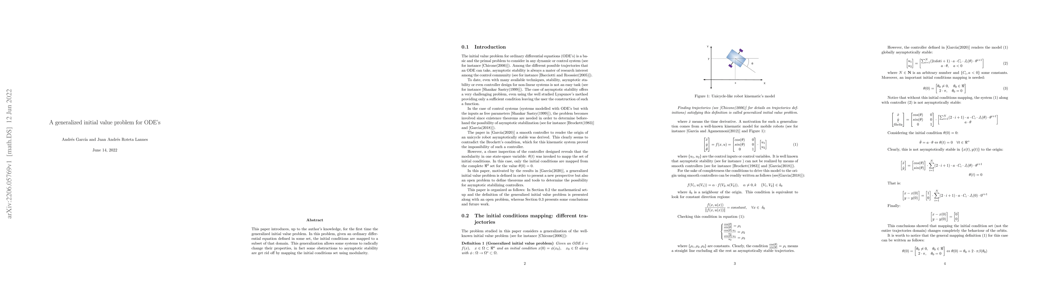 Thumbnail for A generalized initial value problem for ODE's