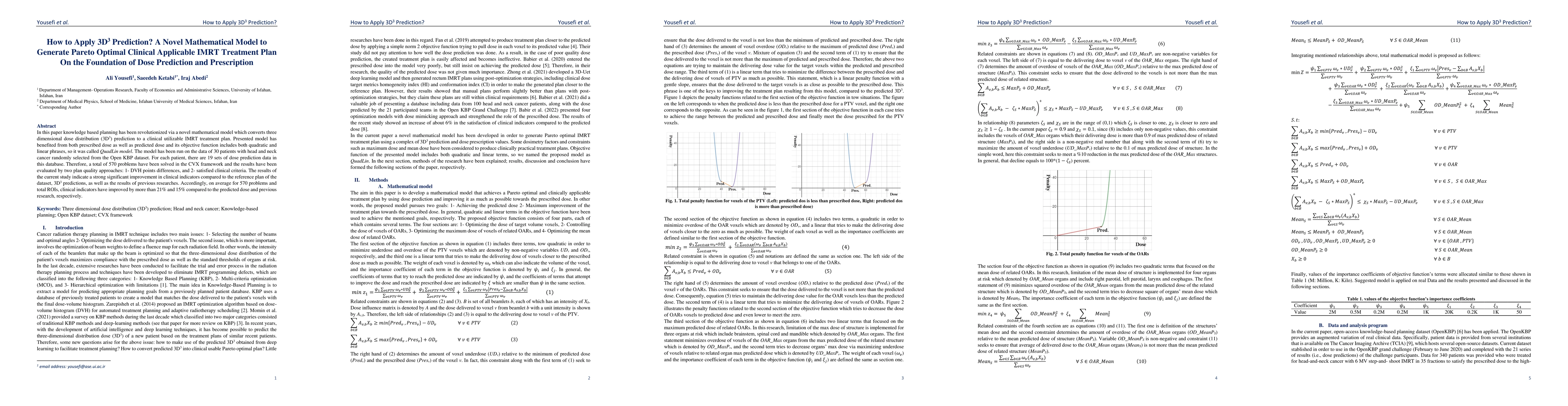 Thumbnail for How to Apply 3D3 Prediction? A Novel Mathematical Model to Generate
  Pareto Optimal Clinical Applicable IMRT Treatment Plan On the Foundation of
  Dose Prediction and Prescription