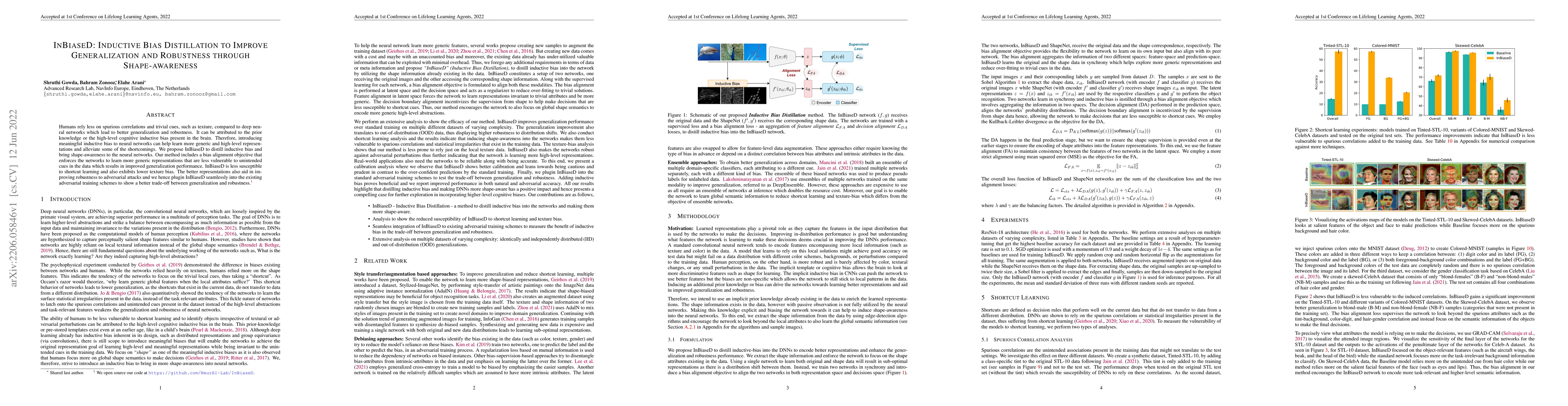 Thumbnail for InBiaseD: Inductive Bias Distillation to Improve Generalization and
  Robustness through Shape-awareness