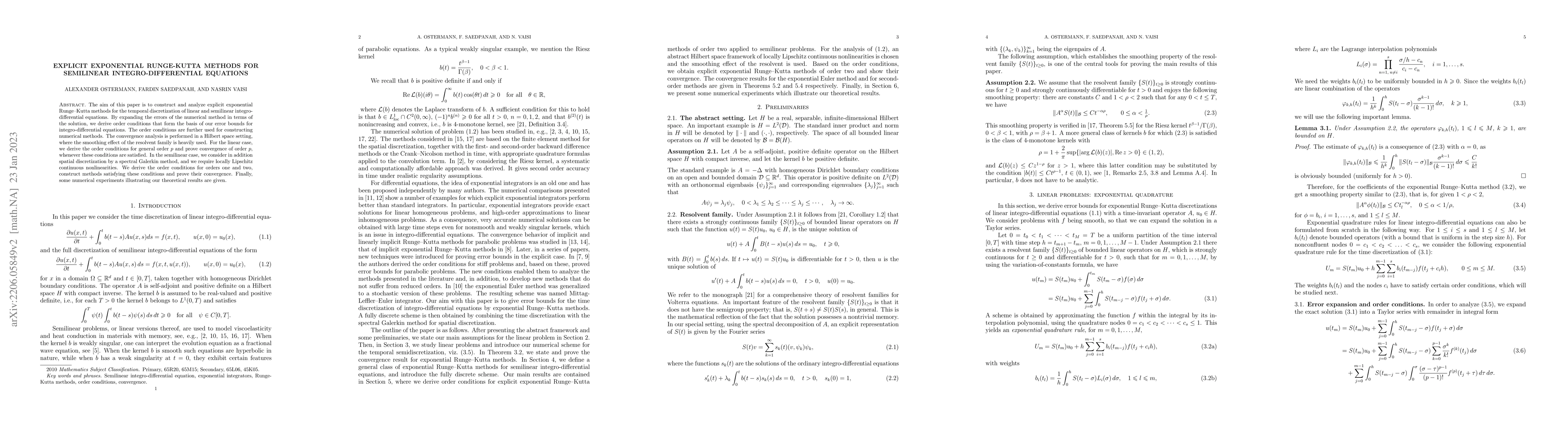 Thumbnail for Explicit exponential Runge-Kutta methods for semilinear
  integro-differential equations