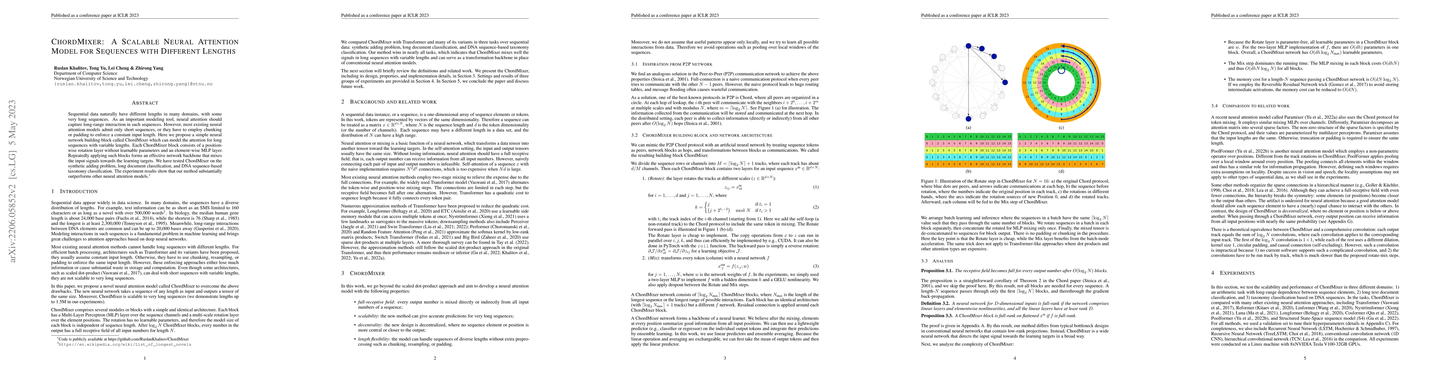 Thumbnail for ChordMixer: A Scalable Neural Attention Model for Sequences with
  Different Lengths
