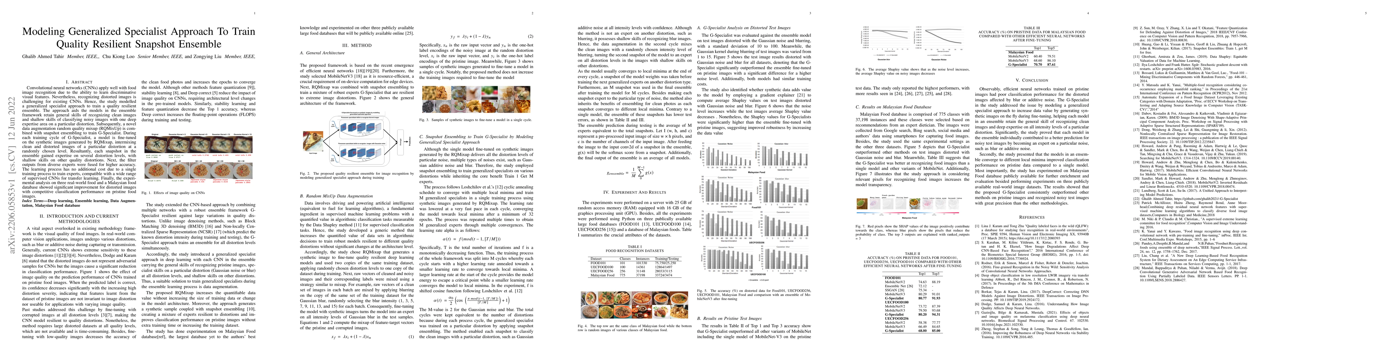 Thumbnail for Modeling Generalized Specialist Approach To Train Quality Resilient
  Snapshot Ensemble