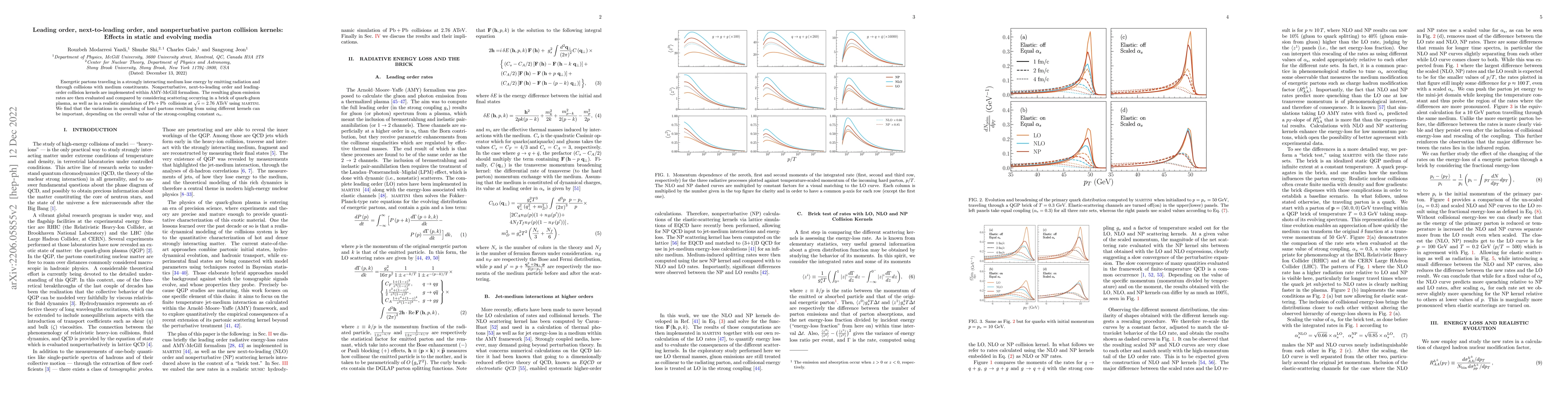 Thumbnail for Leading order, next-to-leading order, and non-perturbative parton
  collision kernels: effects in static and evolving media
